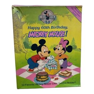Vintage 1988 Little Golden‎ Book Set - Mickey Mouse 60th Birthday (10/12 Books)